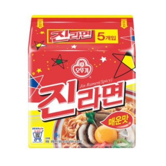 Ottogi Ramen (spicy taste ) noodles with a taste of meat and mushrooms
