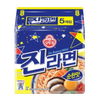 Ottogi Ramen (middle spicy taste ) noodles with a taste of meat and mu...