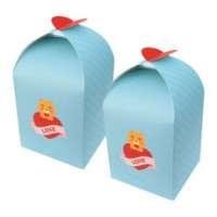 Unique gift wrap from cocoa friends (blue with a bear) 2pcs