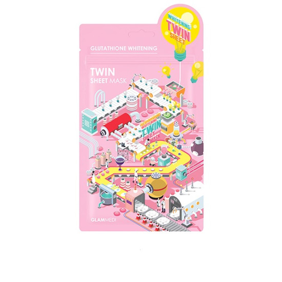 Glam Medi Glutathione Whitening Twin Sheet Mask 10 ea