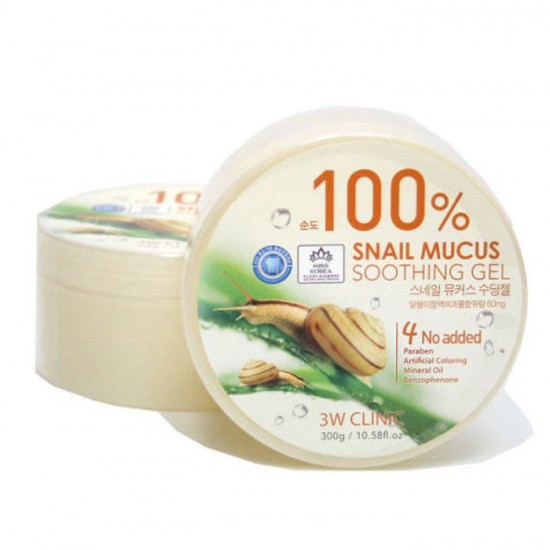 3W Clinic 100% Snail Mucus Soothing Gel 300g