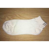 Korean short men's socks - White with a gray strip