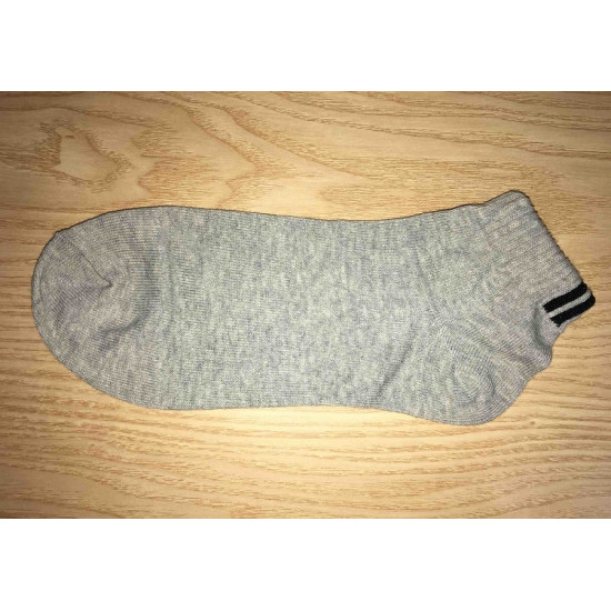 Korean short men's socks - Gray with black stripes