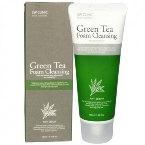 3W Clinic Green Tea Foam Cleansing 100ml 