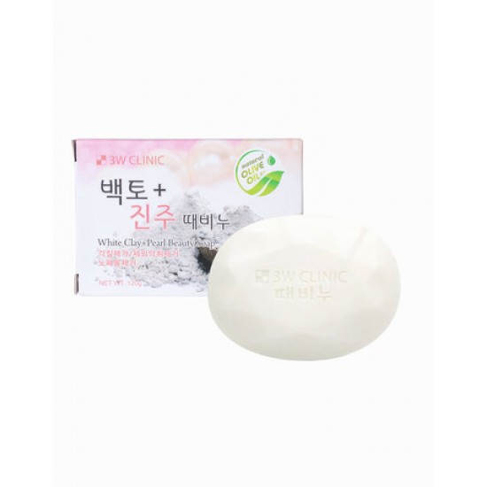 3W CLINIC White clay+Pearl Beauty Soap 120g