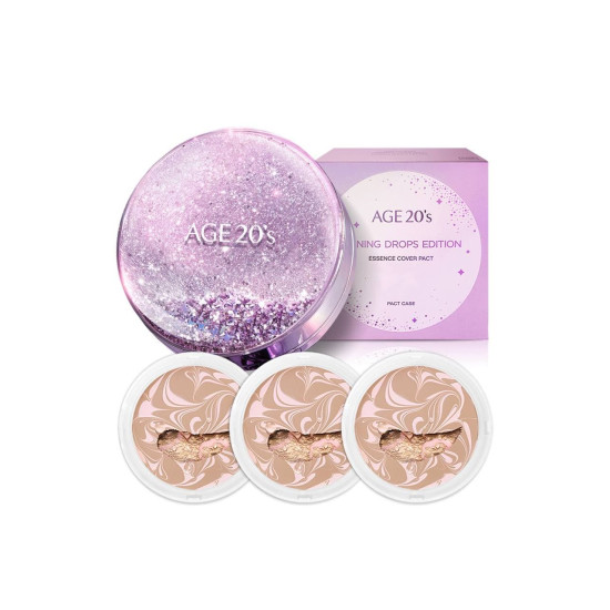 AGE20s Shining Drop Pact Edition Case 12,5g + Refill 3ea x 12,5g SPF50+ PA+++ #21 Pink Latte 