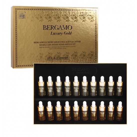Bergamo Luxury Gold Collagen and Caviar Ampoule Set