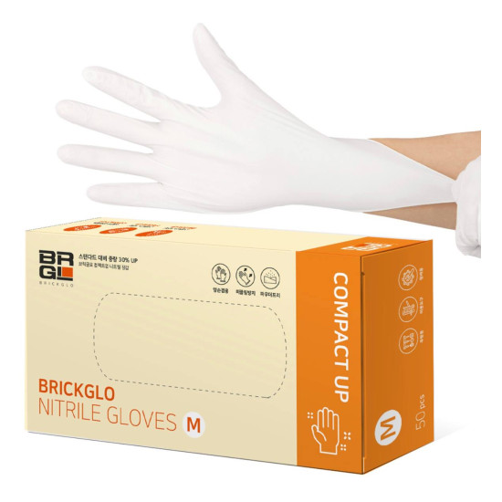 BRICKGLO Nitrile Gloves Compact Up M 50ea 