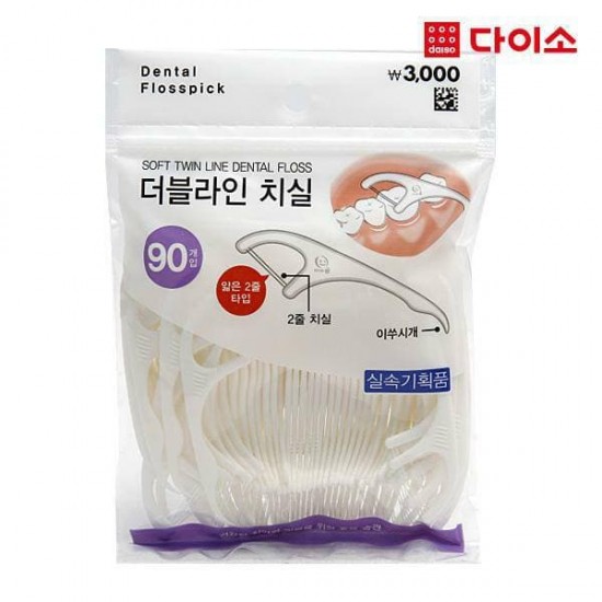 Daiso Double Line Dental Floss 90ea
