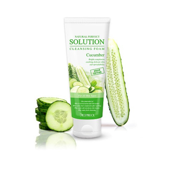 Deoproce Natural Perfect Solution Cleansing Foam Cucumber 170g