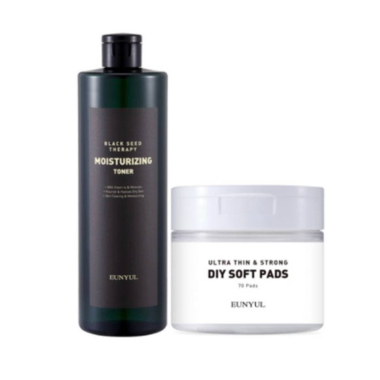 Eunyul Black Seed Therapy Moisturizing Toner 500ml + Pad 70ea