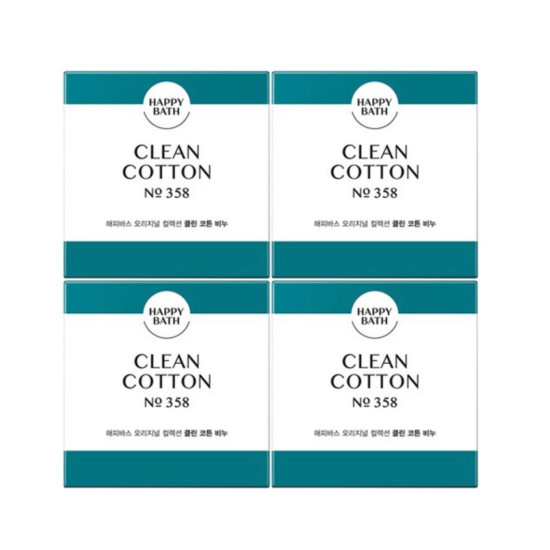 Happy Bath Soap Clear Cotton 4ea x 90g