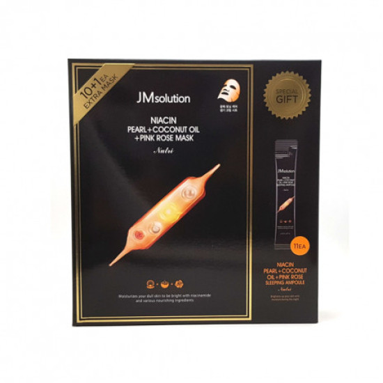 JMsolution Niacin Pearl+Coconut Oil+Pink Rose Mask Nutri Editon 1set (11+11) 