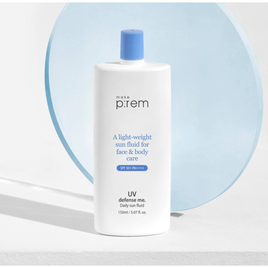 MAKE P:REM UV Defense Me Blue Ray Sun Fluid SPF 50+PA++++ 150ml + 40ml Relief Foam