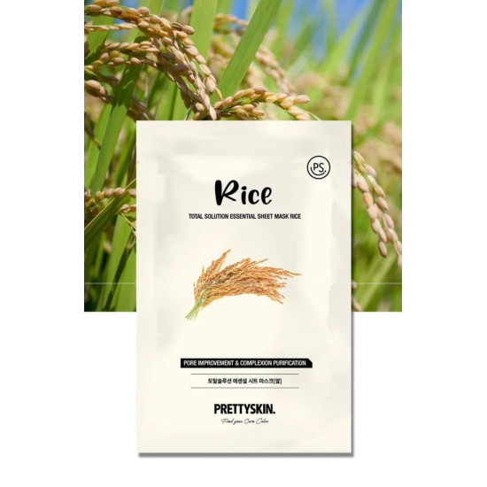 Pretty Skin Total Solution Essential Sheet Mask Rice 20ea x 23ml