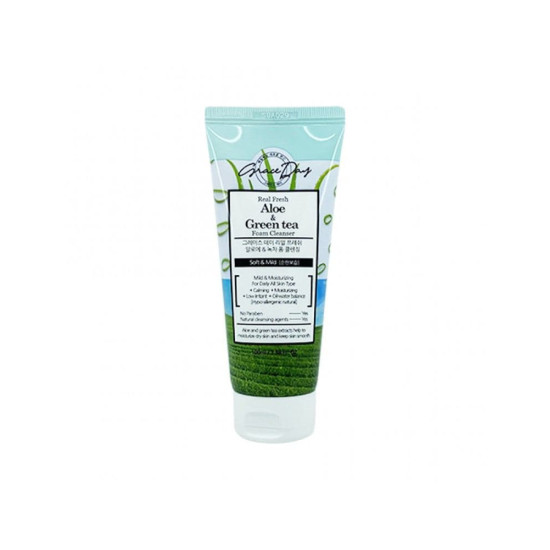 Grace Say Real Fresh Aloe & Green-tee Foam Cleansing 100ml 