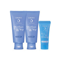Shiseido Senka Perfect Cleansing Foam 2ea x 120g + Double W 15g