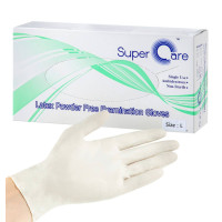 Super Care Latex Powder Free Examination Gloves L 100ea