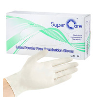 Super Care Latex Powder Free Examination Gloves M 100ea 
