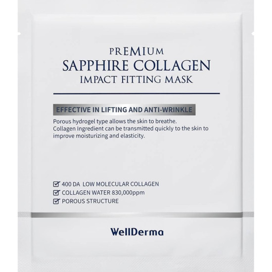 WellDerma Premium Sapphire Collagen Impact Fitting Mask 4ea x 25g