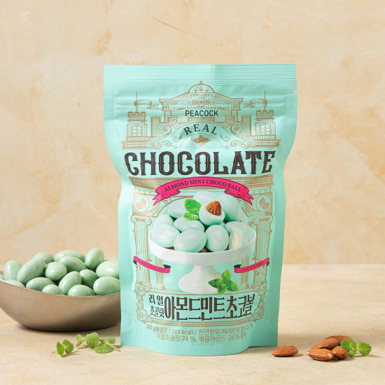 PEACOCK Real Chocolate Almond Mint Chocolate Ball 260g