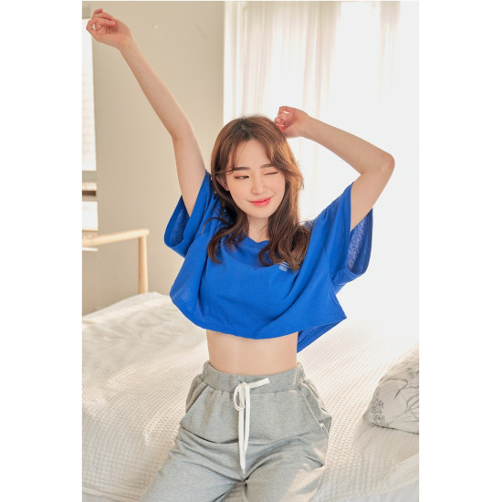 Women's Cropped Short Sleeve T-shirt (Free Size)
