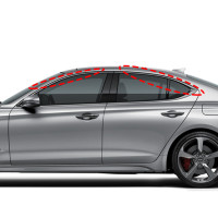 Genesis G70 Dark Chrome Door Frame Molding/Chrome Frame Molding Hyunda...
