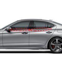 Genesis G70 Dark Chrome Door Molding/Chrome Door Molding/Chrome Outsid...