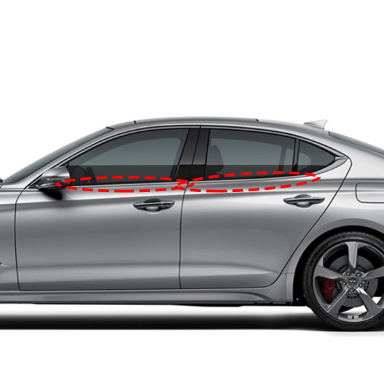 Genesis G70 Dark Chrome Door Molding/Chrome Door Molding/Chrome Outside Weather Strip Hyundai Mobis Genuine Parts 82210G9000/82220G9000/83210G9000/83220G9000/822