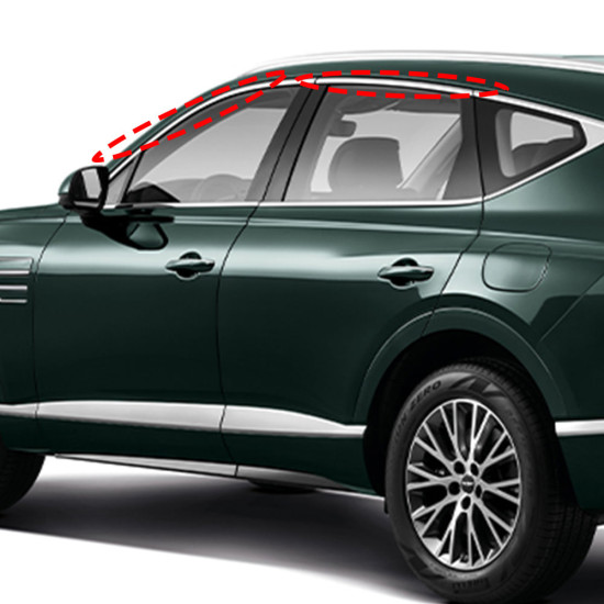 Genesis GV80 Chrome Door Frame Molding/Chrome Frame Molding Hyundai Mobis Genuine Parts 82850T6000/82850T6010/82860T6000/82860T6
