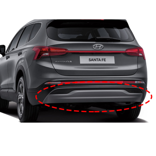 The New Santa Fe TM Rear Chrome Rear Bumper Skid / Rear Chrome Rear Skid Hyundai Mobis Genuine 86671S1600//86671S1500