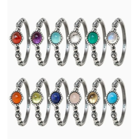 925 Silver Alhambra Birth Gemstone Ring
