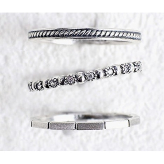 925 Silver Nodini Stack Ring Set
